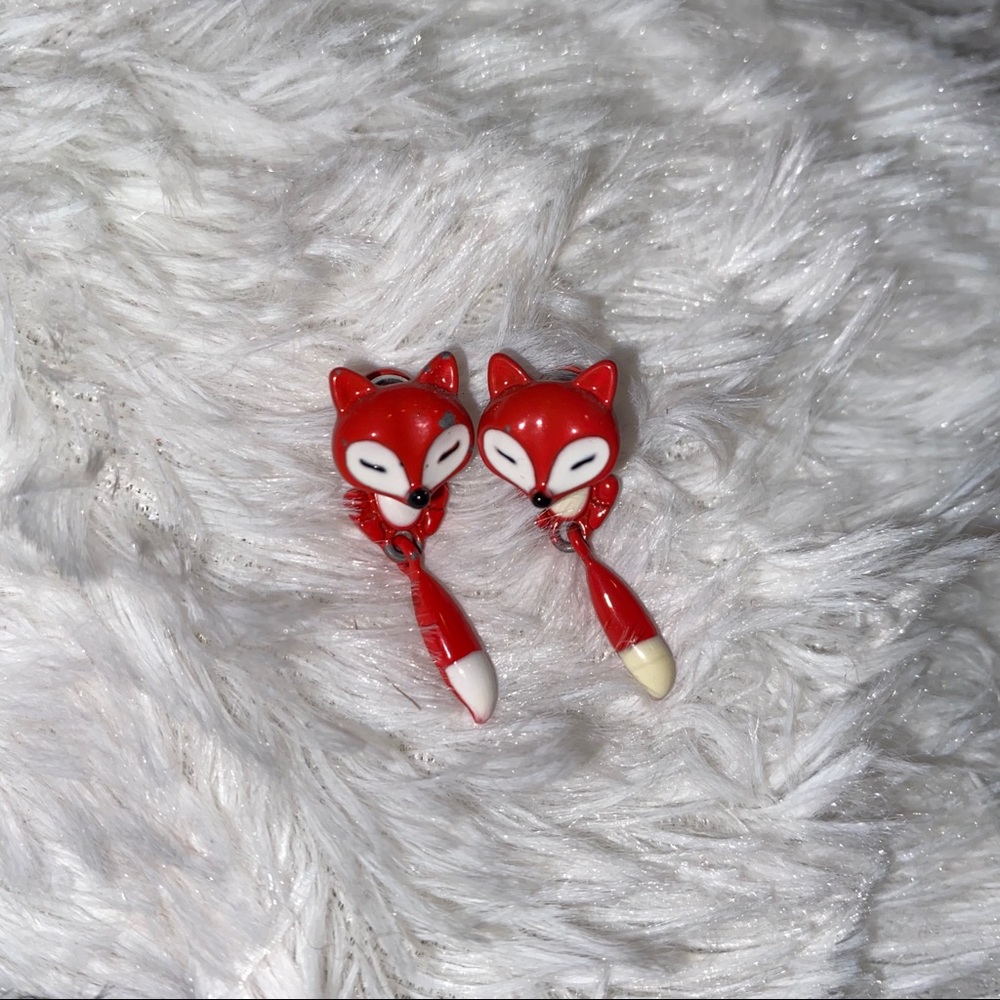 3D fox earrings
